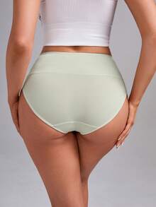 Bộ 5 quần lót bikini nữ màu trơn, cạp trung, chất liệu lưới polyester, thoải mái, thoáng khí, kiểu dáng tối giản, co giãn, phù hợp cho thể thao, tập thể dục, sinh hoạt hàng ngày, bộ đồ lót. - Nhiều màu - Xem 2