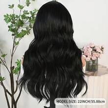 13x4 Free Part Blonde Highlight Brown Color Long Body Wave Lace Front Wig Pre Plucked Hairline Glueless Soft Warm Brown Wavy Hair Wig 26 Inch Heat Resistant Synthetic Hair Breathable HD Lace Wig For Women Girls Daily & Party Use Synthetic Hair Replacement Wig Ready To Wear Wig 180% Density - 黑色 - 查看 6