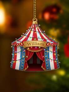 Personalized Circus Tent Holiday Decorations - Customized Name Carnival Holiday Decorations, Valentine's Day Gift, Holiday Gift, Birthday Gift - Style 5 - View 6