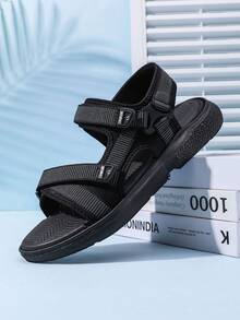 1双男士时尚凉鞋，新款防滑透气鞋，耐磨简约夏季沙滩鞋 - 黑色 - 查看 9