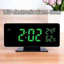 Generic USB Digital Alarm Clock Date Display Bedroom Home Decor Decorative LED Green - 2 - 查看 4