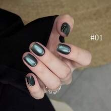 10毫升/瓶 孔雀石猫眼凝胶指甲油 - 湖绿色玻璃珠猫眼 - 2026新款高端深绿色猫眼凝胶指甲油美白迷你套装，适用于美甲沙龙DIY居家法式美甲，复活节情人节 - 彩色 - 查看 5