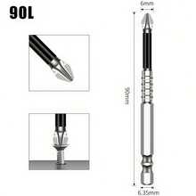 High Hardness Cross Head Bits, Anti-Slip Cross Head Bits S2 Strong Magnet 5A Black Anti-Slip, Suitable For Electric Drill And Electric Screwdriver, High Hardness Steel Bits Resistant To Impact - C-Silver - View 15