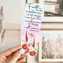 24张励志圣经经文花卉设计书签，适合宗教信仰书籍爱好者、基督教祈祷书签礼物、DIY手工艺术用品、学生、教师主日学教会礼物，UV DTF贴纸，适用于DIY书签、工艺品等。 - 查看 10