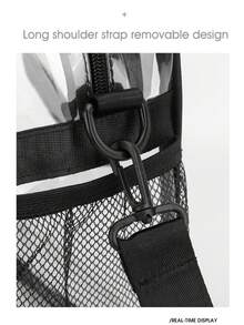 Ubysoyi Large Capacity Stadium Approved Transparent PVC Tote Bag Shoulder Bag Clear Bag Sport Bag Lightweight Daily Crossbody Bag For Women/Unisex Waterproof Handbag For Concert Sport School Swimming Travel Vacation See Through Storage Bag - 粉色 - 查看 8