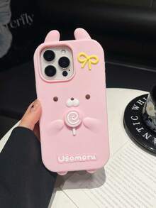 可爱卡通旋转棒棒糖兔子手机壳，兼容 17、Apple 16，也兼容 14/15 Pro Max 13 - 彩色 - 查看 14