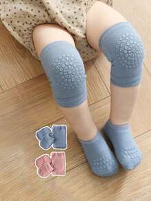 1 Set Cute Baby Knee Pads, 2pcs Non-Slip Cartoon Newborn Baby Knee Pads | Crawling Leg Warmers Set, Toddler Crawling Exercise Mat Set - Multicolor - View 1