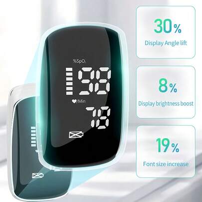 便携式指尖脉搏血氧仪，血氧饱和度监测仪 (SpO2) - 心率监测指尖脉搏血氧仪