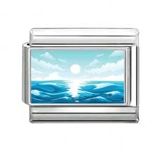 1pc DIY Photo Modular Bracelet, Decorated With Heart, Eye, Butterfly & Flower Elements, Suitable As Party Gift For Friends/Couples, Applicable For Christmas, New Year, Halloween, Valentine's Day, Charming Design, Stainless Steel Jewelry, Local , Suitable For All Seasons, School, Party, Graduation