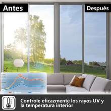 pelicula para cubrir ventana,Pelicula Ventanas Sol 50*200cm,Iene Con 3 Herramientas de Instalación,Vidrio Protector Solar Privacidad Espejo Una Dirección Anti 99% UV,Para Sala Cocina Oficina Hogar - Negro 1 pieza - Ver 2