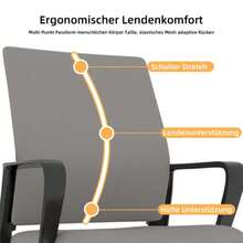 2 Dining Chairs, Polyurethane Seat, Rattan Backrest, Living Room Chair, Bedroom Chair - Grey+Black - 查看 10