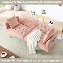 Sofa Bed Mattress - Pink + Velvet - View 11