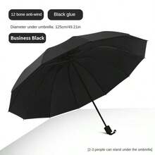 Mustarpicking Guarda-chuva de 125cm/49,2 pol. com 12 varetas, estrutura reforçada, à prova d'água e à prova de vento, guarda-chuva grande manual, disponível 24 horas, itens fofos - A - Visão 10
