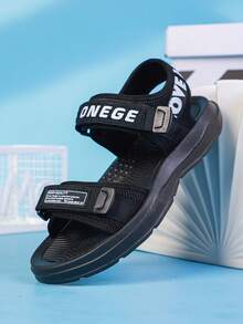 1双男士简约凉鞋，新款耐磨透气时尚鞋，夏季防滑驾车沙滩鞋 - 黑色 - 查看 8