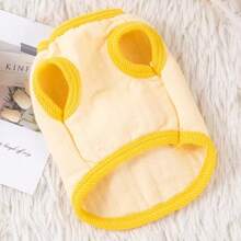 1件可爱小狗/小猫/吉娃娃宠物保暖背心，秋冬季 - 黃色 - 查看 5