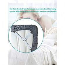 4Pcs/Set Triangle Quilt Holders, Metal Clip Adjustable Elastic Band Quilt Fixing Tool, Practical Invisible Anti-Slip Sheet Straps, Suitable For Sofa Cushions, Quilt Sheets, Home Textiles, Household Items-White - White - View 3