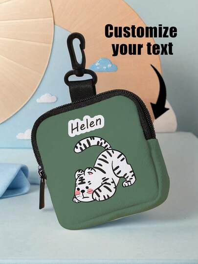 1 pieza Monedero/Bolsa personalizable con nombre, adecuado para niños y niñas, accesorio ligero y versátil, bolsa de regalo para amigos, cumpleaños, Día del Niño