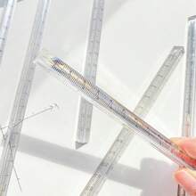 20cm Transparent Plastic Triangle Ruler, 3D Triangle Scale Ruler, Simple And Clear Ruler For 1st Grade Students, School Office Drawing Exam Measurement Tool - Single Piece - View 1