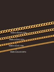 100厘米不锈钢侧链项链，简约18K镀金项链，男女皆宜 - 項鍊 - 查看 2