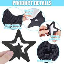 防滑浴缸贴纸，12片装，安全浴室浴缸淋浴踏板粘性贴纸，防滑浴室胶带，带优质刮板，浴室配件 - 五角星-12片 - 查看 2