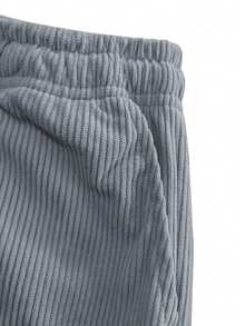 Hidkat Pantalones casuales de pana con cordón en la cintura para mujer, adecuados para uso diario casual y al aire libre, deportes de primavera/otoño e invierno - Gris - Ver 8