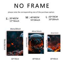 3pcs Set Modern Astronaut And Lava Earth Decorative Canvas Poster, High Definition Printing With Optional Frames, Suitable For Room And Corridor Decoration, Art Piece, Ideal Gift For Friends, Fantasy Sci-Fi Decorative Wall Art - Multicolor - View 8