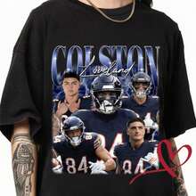 Football Colston Loveland Collage Print Crew Neck T Shirt Sweatshirt Casual Wear Tops Plus Size Clothes Business Casual Y2k Retro Player Graphic Short Sleeve Sporty Fan Tee Suitable For All Seasons Machine Washable - màu đen - Xem 1