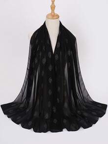 New Spring/Summer Women's Rhinestone Embellished Modest Hijab Chiffon Breathable Muslim Hijab Shawls - Multicolor - View 3