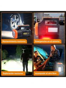 200W Powerful Handheld Rechargeable LED Tactical Flashlight For Dog Walking, Searching, Camping - Black and Orange - View 2