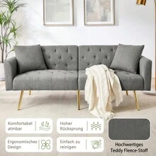 Sofa Bed Mattress - Gray + Teddy - View 9