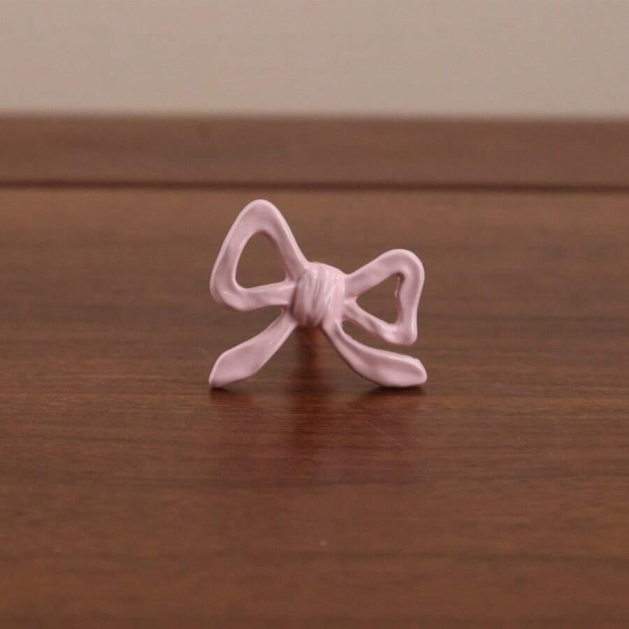 1个粉色蝴蝶结把手，简约少女风拉手，粉色抽屉/橱柜/电视柜旋钮 - 粉色 1 件 - 查看 1