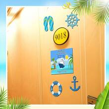 6/8 piezas Pegatinas magnéticas para decoración de puerta de barco de crucero, adecuadas para ancla, decoración de puerta de barco de crucero, salvavidas, coche, refrigerador, decoración de vacaciones al aire libre, primavera y verano - 6Pcs - Ver 4