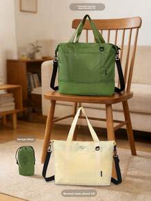 1pc Foldable Portable Business Travel Bag, Large Capacity Student Luggage Bag, Maternity Bag, Women Handbag & Shoulder Bag ,Travel Essential Bag - Multicolor - View 4