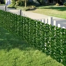 1pc Artificial Rattan Privacy Screen Panel, Durable Plastic Green Fence Suitable For Yard, Balcony, Garden, Backyard Outdoor Decor, Artificial Plant Home Decor, Artificial Plant Gardening - Multicolor - View 4