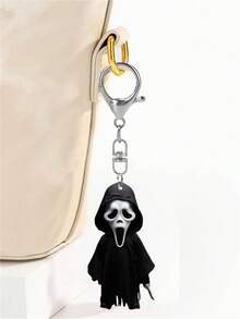 2D亚克力万圣节背包钥匙扣 - 可爱卡通配饰，适用于背包、手提包、车钥匙，日常使用，宠物纪念吊坠，情侣最佳礼物，送给家人和朋友的完美礼物，派对用品 - 彩色 - 查看 3