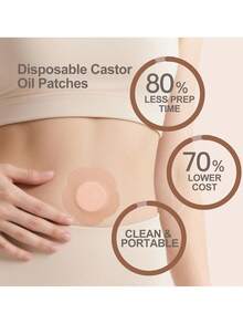 30 miếng dán rốn dầu thầu dầu, băng quấn rốn bằng bông hữu cơ dùng một lần, tự dính, tiện dụng - Chống rò rỉ, thoáng khí. - màu nâu - Xem 4