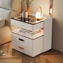 Mesita Noche Inteligente 40x40x55cm Luz Rgb - Beis - Ver 4