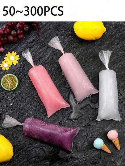 30cm*5.5cm Ice Pop Bags, Popsicle Mold Bags, Plastic Ice Cream Candy Bags, Rectangular Resealable Bags, Airtight, Suitable For Making Ice Cream, Yogurt, Candy, Applicable For Party, Travel, Wedding, Birthday, Graduation, Bachelorette Party, Kitchen Supplies, Storage, Decoration, Outdoor