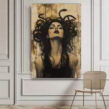 Decorative Sign, Plaque 1pc Framed Canvas Wall Art, Ancient Greek Mythology Medusa Canvas Art Wood Frame Painting, Suitable For Living Room And Dining Room Decoration Painting Ready To Hang - Framed - View 4