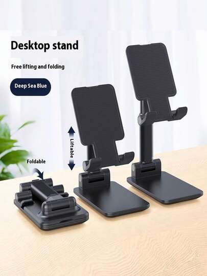 1pc Adjustable Foldable Phone Stand, Portable Loose Office Holder, Non-Slip Plastic Tablet Stand, Battery-Free, Foldable Desktop Phone Holder Compatible With Apple, Android Phones, Birthday Gift, Family, Friends Phone Stand, Phone Accessories