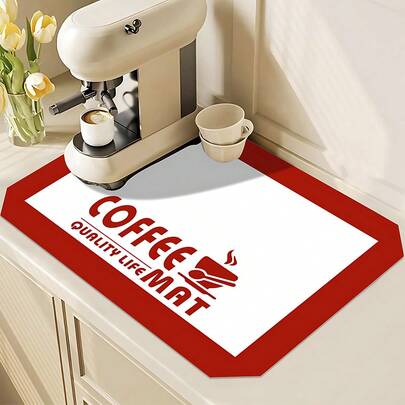 Silicone Coffee Machine Mat, Countertop Protector, Coffee Bar Accessory - Tabletop Appliance Pad, Kitchen Utensil Drying Mat