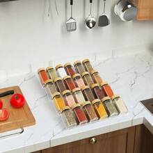 4 Tier Expandable Clear Acrylic Spice Drawer Organizer Rack - Adjustable Seasoning Storage Tray For Kitchen Drawers, Fits 9" To 18" Spice Jars (Jars Excluded) - Genomskinlig 4-pack - Visa 7