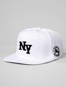 1顶纽约刺绣侧边平沿棒球帽，可调节户外防晒休闲帽，适合春秋季旅行海滩，男士Y2K风格帽子 - 棒球帽 - 查看 31