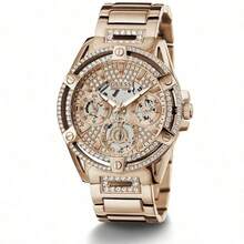 Guess 水晶皇后系列女士石英表 - 镂空表盘，不锈钢表壳，直径 40 毫米 - GW0464L1/GW0464L2/GW0464L3/GW0464L4 - 玫瑰金 - 查看 2