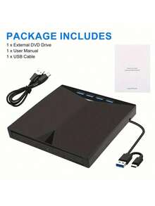 7-In-1 USB 3.0 And Type-C External CD/DVD Burner With 4 USB-A Ports And TF/SD Card Reader, Multi-Function Hub | 5Gbps High-Speed Transfer, 8X DVD/24X CD Read/Write, Plug & Play, Brushed Metal Design, Strong Error Correction And Quiet Operation, Compatible With Laptops/Desktops/Windows 11/10/8/7/Linux, Supports All CD/VCD/DVD Formats, For Data Backup/System Installation/Media Playback/Device Expansion - Multicolor - View 11