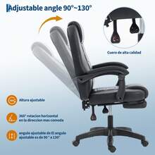 Silla Gamer Negra - Soporte Lumbar Ergonómico para Sesiones Largas de Gaming y Trabajo - Negro - Ver 8