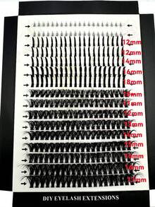 16 Rows Lash Clusters With Spikes & Bottom Lashes Fluffy Volume 320 Pcs Manga Natural Spiky Cluster False Eyelashes Fairy Cluster Lashes Wispy Manga Lash C/D Curl Individual 60D Anime Mink Lashes Extensions Full Pack DIY At Home - màu đen - Xem 2
