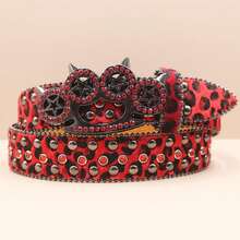 Finger Tiger Buckle Punk New Leopard Print Rhinestone Belt Belt Full Of Diamonds Y2K European And American Belt Women's Decorative Rhinestones  Decorative Eye-Catching Belt For Men And Women Y2K Punk Belt  Rodeo Cinturón Western Accessories Correas Cinturones De Mujer Cinturones Y2k Belt Belts Waist Belt Cintos De Mujer Belts For Women Emo Accsesories Western Belt For Women Women Belt Men Belt Belt For Men - Hồng - Xem 2