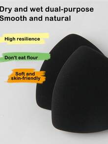 2Pcs Super Soft Dry And Wet Dual-Purpose Blush Foundation Liquid Makeup Cushion Triangular Sponge - Multicolor - View 6