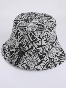 1pc Women's Letter Embroidered Fashionable Bucket Hat - Multicolor - View 7